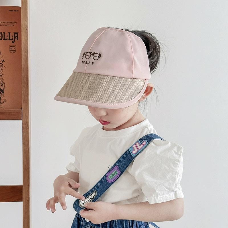 Детская солнцезащитная шляпа Весенне-осенний тонкий стиль Можно завязать с высоким хвостом Девочки Детская Летняя Бейсболка с открытым верхом Солнцезащитная шляпа для девочки