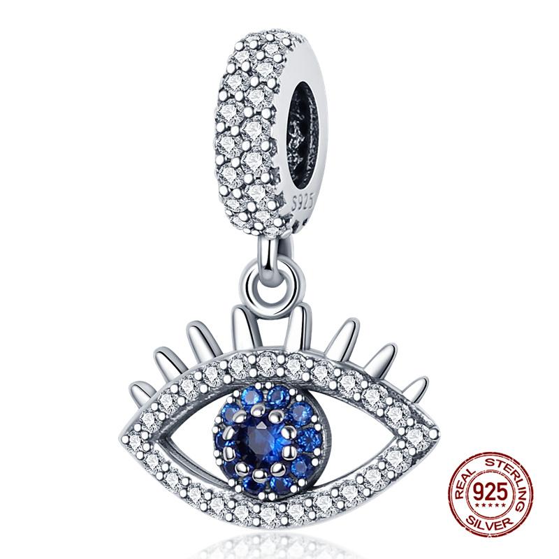 Original Charms Copper Pyramid Demon Eye Charms Beads Fits 3Mm Original Bracelets Necklace Women Diy Fine Jewelry