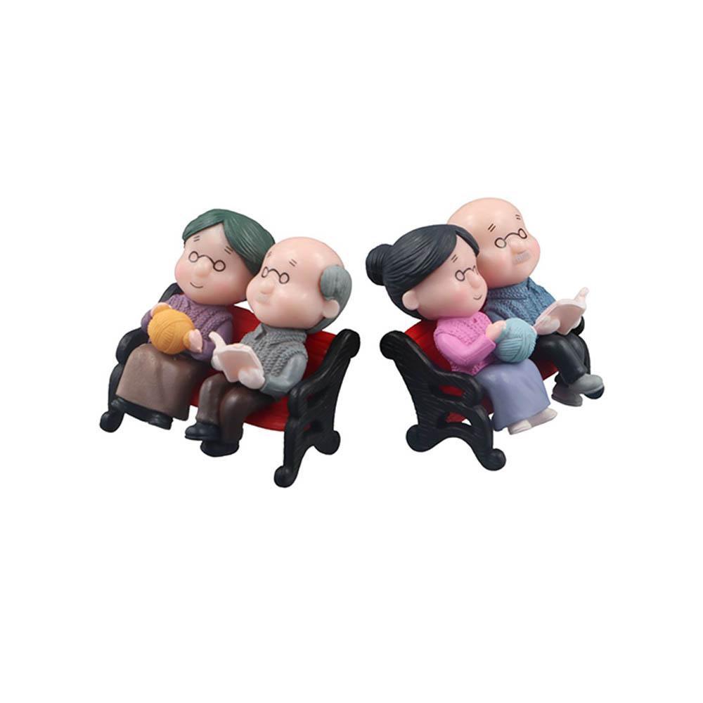 Cartoon Gift Sweety Lovers Couple Home Grandma Dollhouse Christmas Decoration Fairy Garden Figurines Miniatures Ornaments