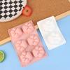 2/6 Cavity Cat Paw Silicone Soap Mold Animal Candle Resin Plaster Mold Diy Chocolate Jelly Cake Ice Cube Making Desk Decor Gift