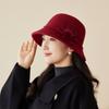 Шляпа женская осенне-зимняя шерстяная шляпа-цилиндр теплая панама