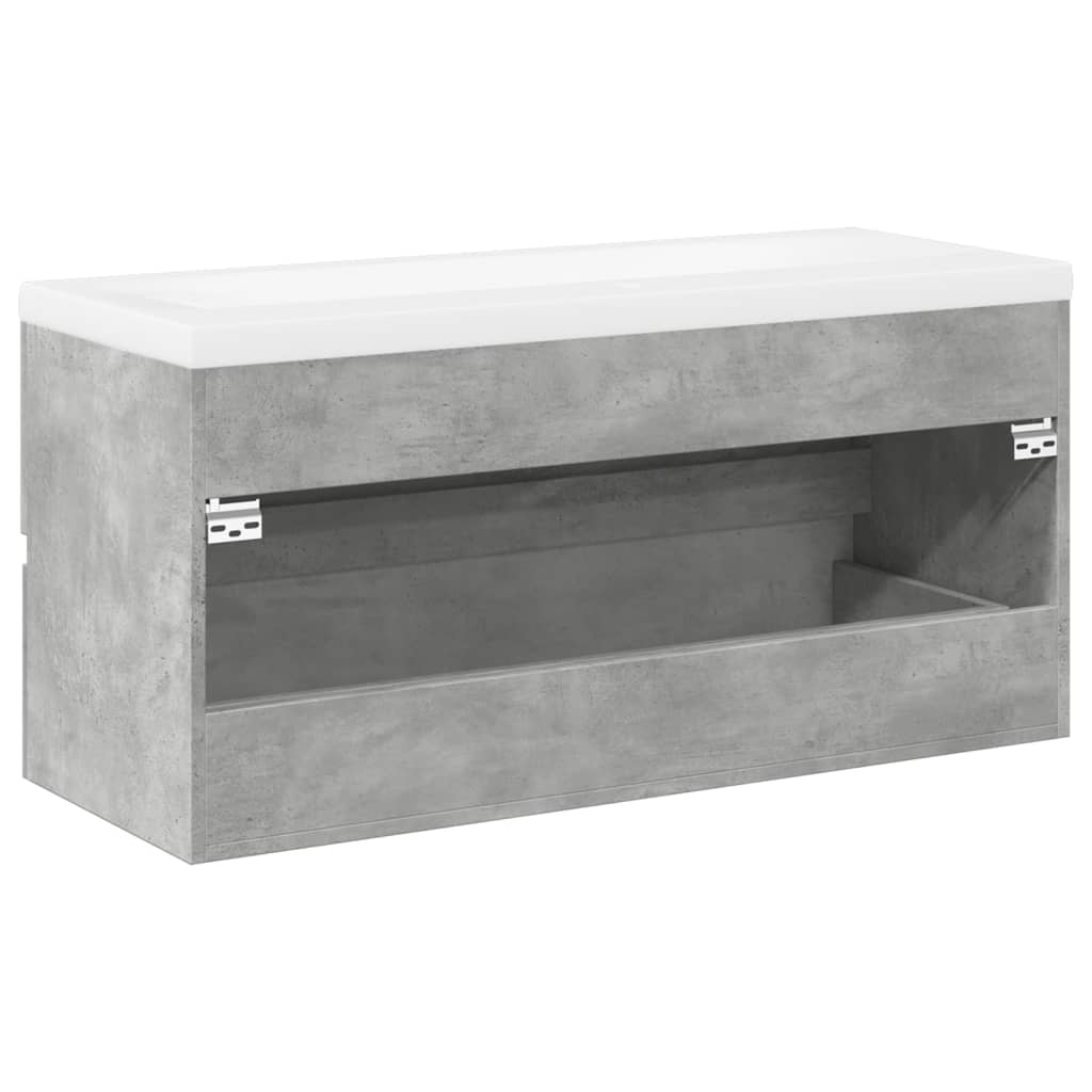 2 piece bathroom furniture set concrete grey particleboard