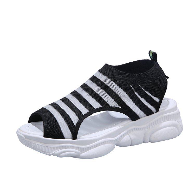 2024 Летние сандалии на плоской подошве для отдыха, дышащая сетка, женская обувь с открытым носком и пряжкой, пляжные спортивные сандалии Mujer 2024