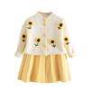 Toddler Kids Children Baby Girls Floral Knitted Cardigan Sweater Coats Skirt Set