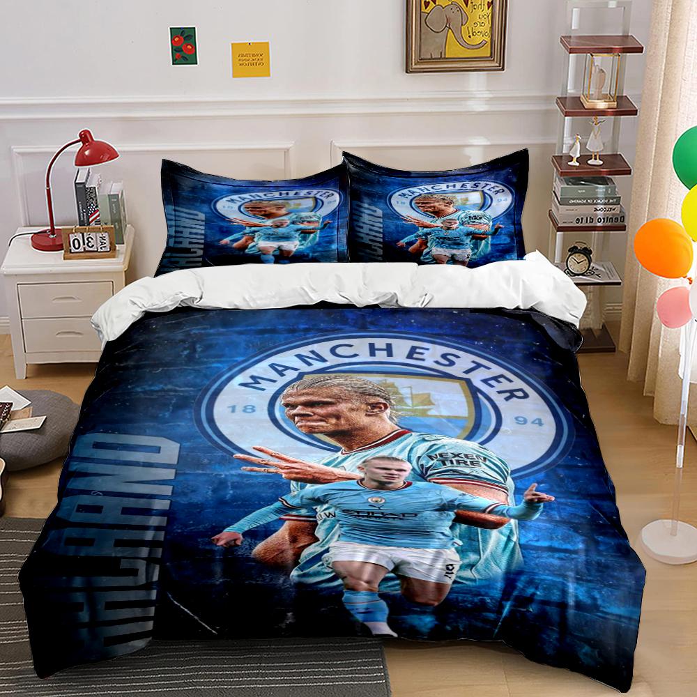 Manchester City Bedding Set Bedding Duvet Cover Set Duvet Cover Pillowcases Home Decor (1 * Duvet Cover 2 * Pillowcases, without duvet insert)