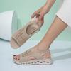 Сандалии женские спортивные сандалии 2025 летние толстые подошвы со стразами вязаные сандалии повседневные удобные спортивные крутые тапочки