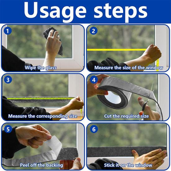 3 рулона 16,4 фута x 2 дюйма Поглотитель конденсата на окнах Толщина 5 мм Влагопоглощающая лента Полоски для поглощения конденсата на окнах