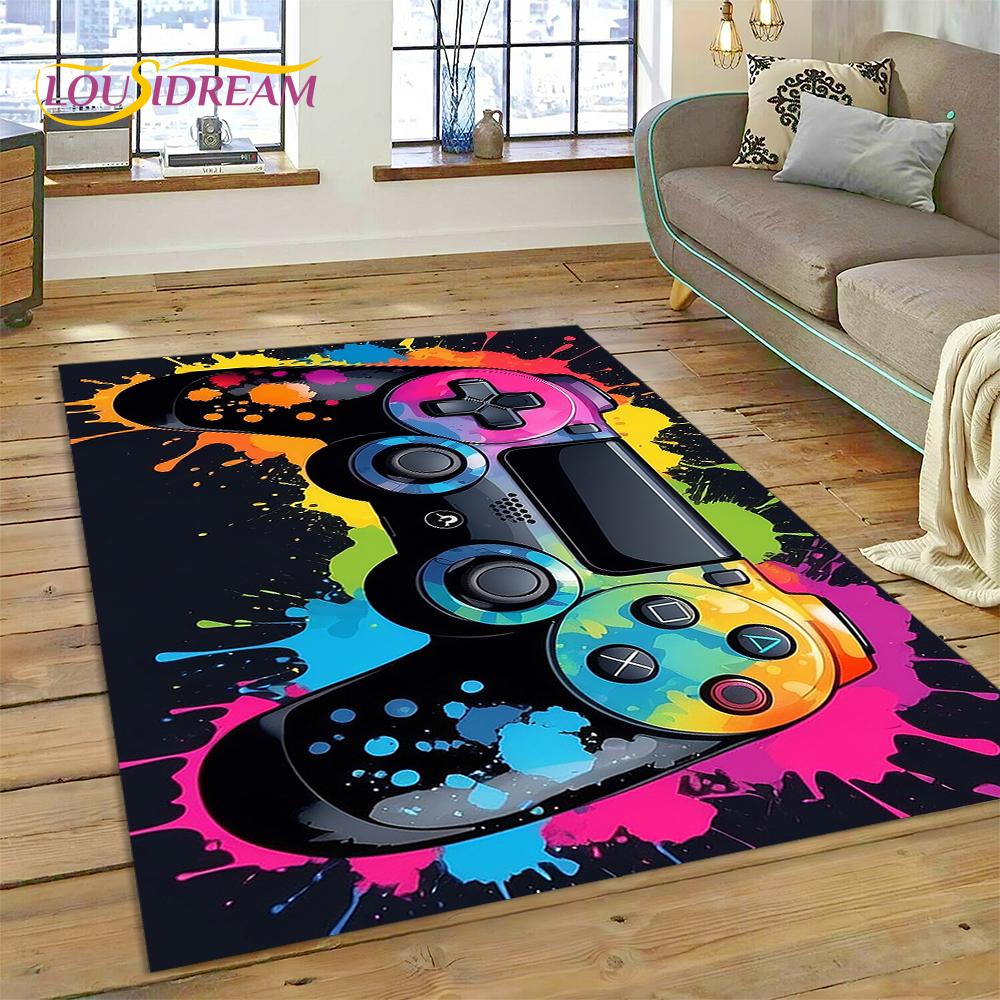 Retro GamePad Games Console Game Boy Cartoon Carpet Rug for Bedroom Living Room Home Sofa Decoration,kids Large Decor Floor Mat