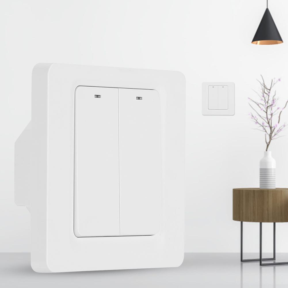 2-позиционная настенная панель переключателей с поддержкой Alexa / Google Voice Control для Tuya ZigBee