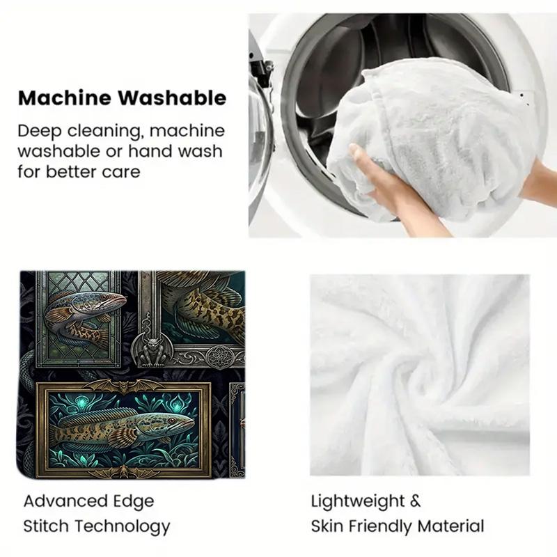 Gothic Fish Collage 2D Flat Pattern Flannel Blanket, High quality All Seasons, Home Decor, Warmth and Comfort, Perfect for Christmas Gifts.