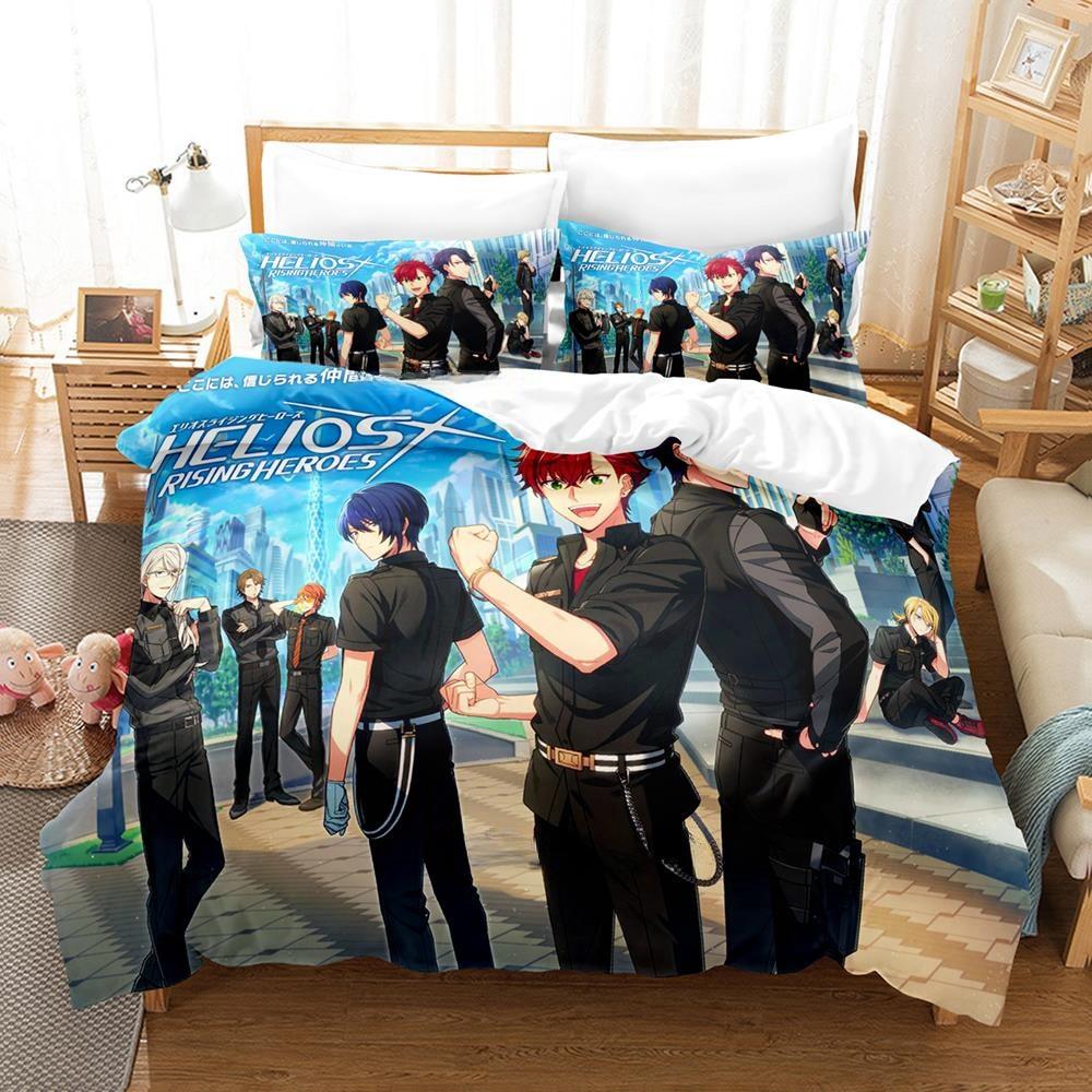 3D Cartoons Game Helios Rising Heroes Bedding Collection Single Twin Full Queen King Size Bed Collection Adult Kid Bedroom Duvet Cover Collections