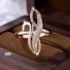 Geometric White Zircon Rings for Women Elegant Rose Gold Color Wedding Party Rings Fashion Fine Jewelry