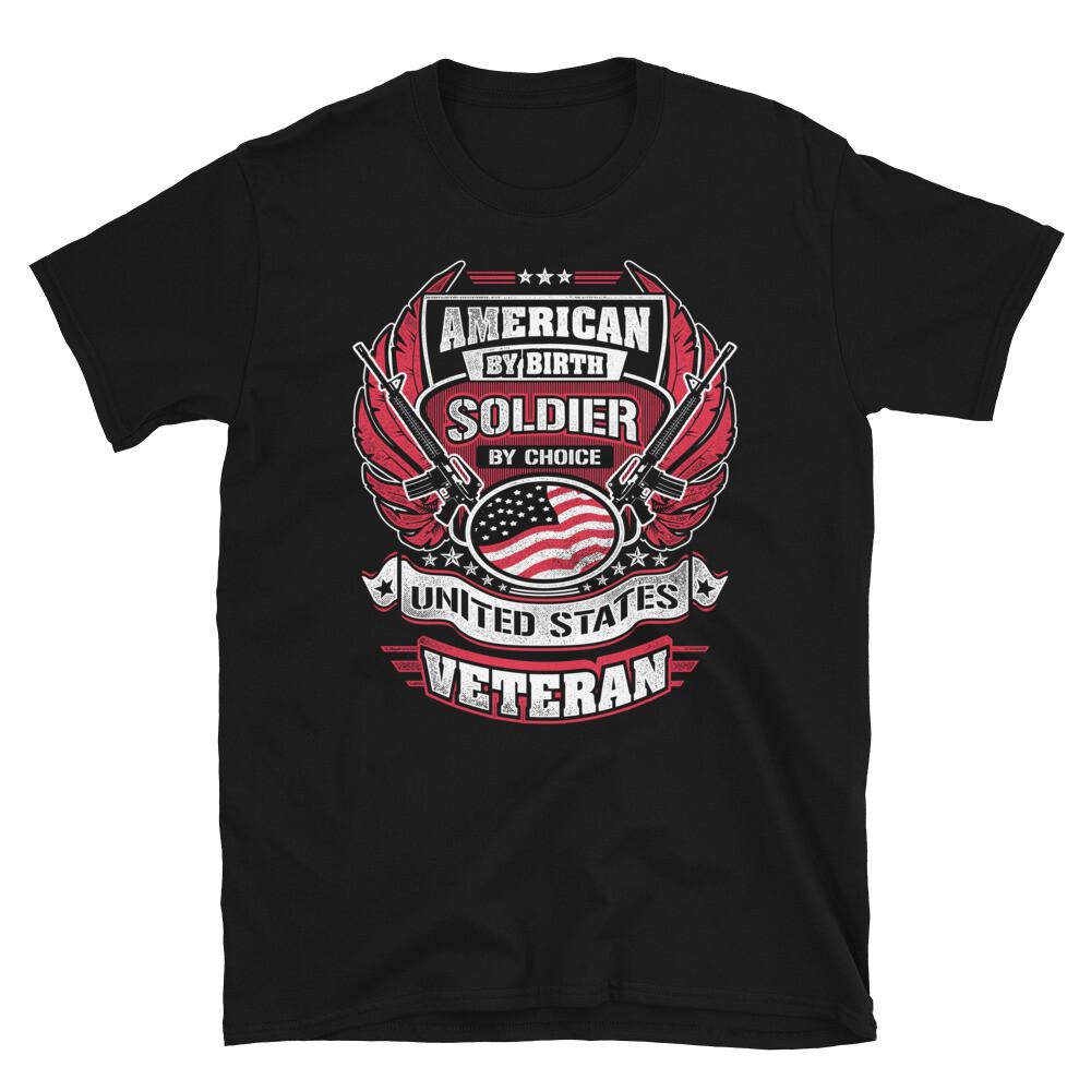 Veteran American By Birth American US Patriotic Classic Fit T-Shirt