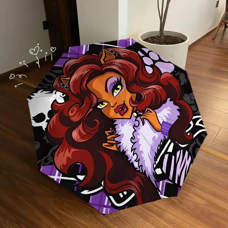 1pc Monster High Vampire Themed High-quality Umbrella,Automatic Opening and Closing Umbrella,Multi-functional Umbrella G0811103