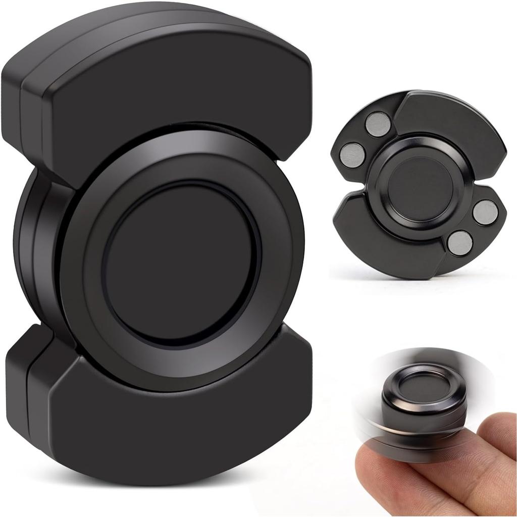 3-in-1 Fidget Toy Adult Spinner, Slider Clicker Magnetic Stainless Steel Bearing for Stress Relief, Enhanced Focus, Good Gift