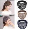 4 Pcs Lace Headbands For Women,Wide Floral Pearl Lace Elastic Headbands Hair Accessories For Women
