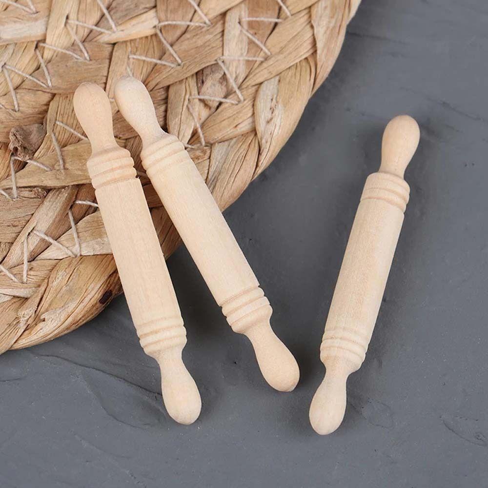 10pcs Simulation Doll House Wooden Rolling Pin Mini Kitchen Accessories Pretend Play