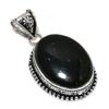 Natural Black Onyx Gemstone Handmade 925 Sterling Silver Pendant 1.97" z2N91