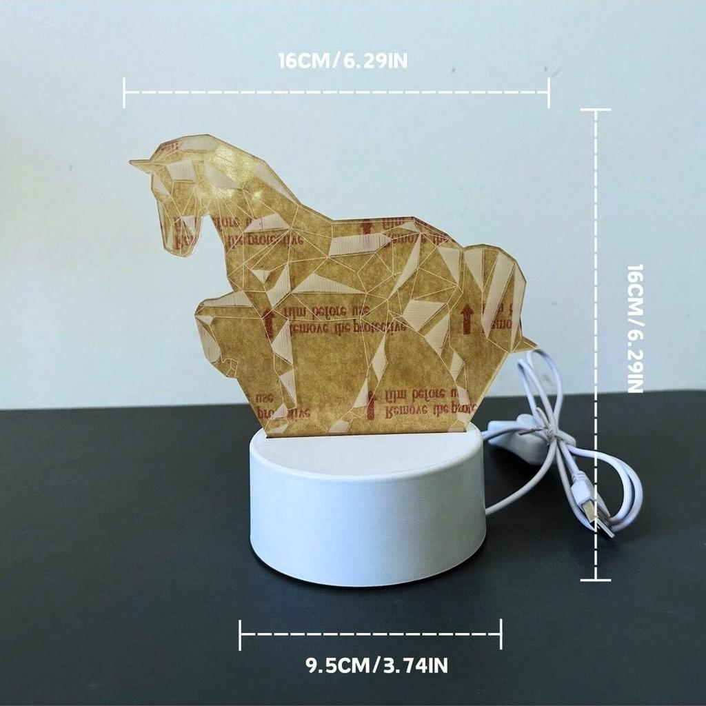 3D визуальные эффекты лошадиных ночников, креативные атмосферные светильники для рабочего стола и спальни, а также ночники для украшения комнаты