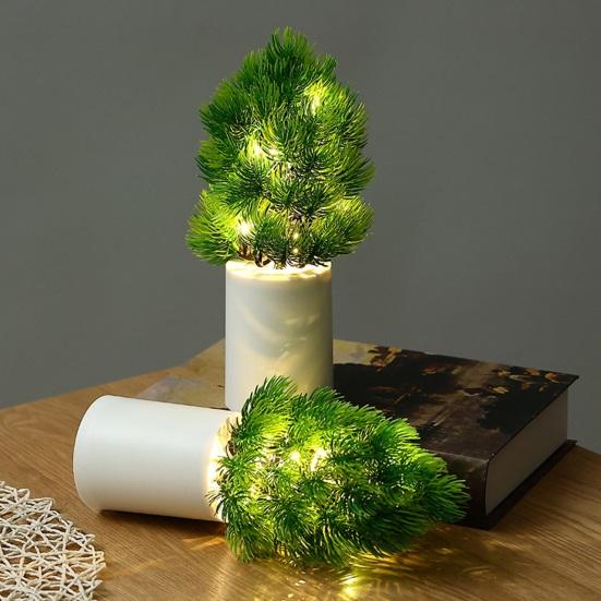 Night Light Pine Cypress Tree Simulation Lamp Battery Operated Desk Night Light