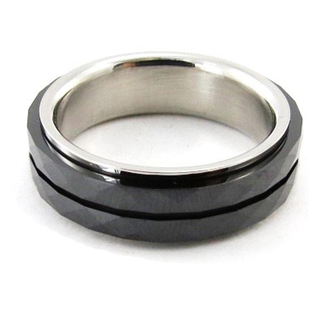 Мужское кольцо 'Peaceful' черная стальная керамика
