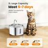 Stainless Steel Automatic Water Fountain 2.2L Capacity Pet Water Dispenser  Home Pet Use