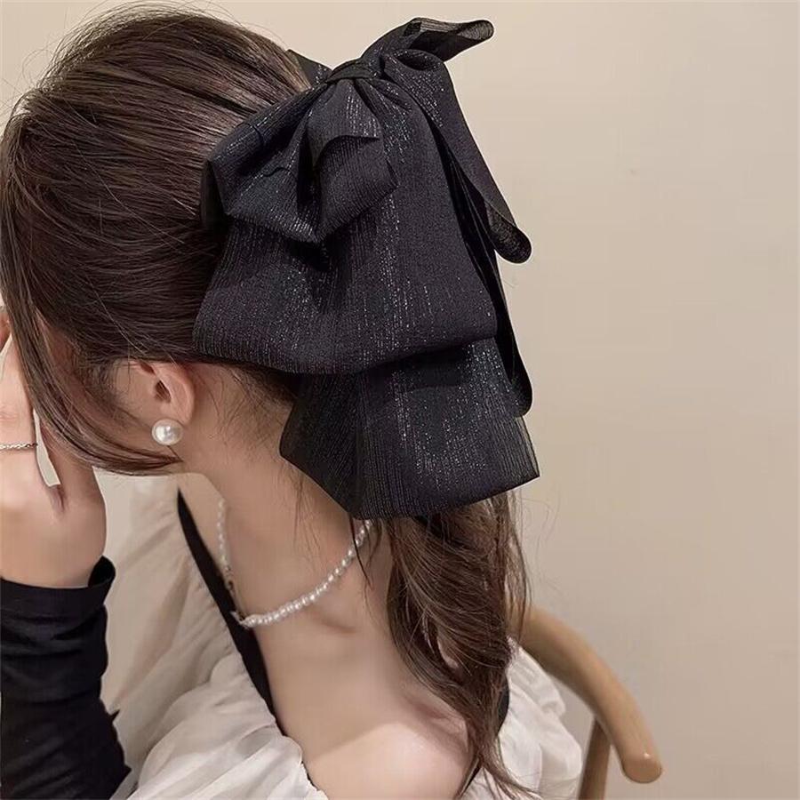 Модный корейский стиль облако пузырь двусторонний большой бант заколка женская сетка заколка-акула затылок цветок новая заколка головной убор