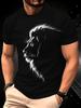 Men's Lion Print Streetwear T-Shirt Breathable Crew Neck Short Sleeve Top with Lion | Summer Casual & Wear | Machine Washable