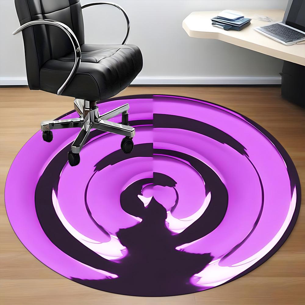 1pc Spiral Art Chair Carpet for Office - Durable, Ideal for Chair Mats, Stylish & Functional Decorative Rug yy260130045