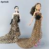Leopard Fashion Doll Clothes For Barbie Doll Dress Outfits Gown Party Dresses For Barbie Dollhouse 1/6 Dolls Accessories Kid Toy