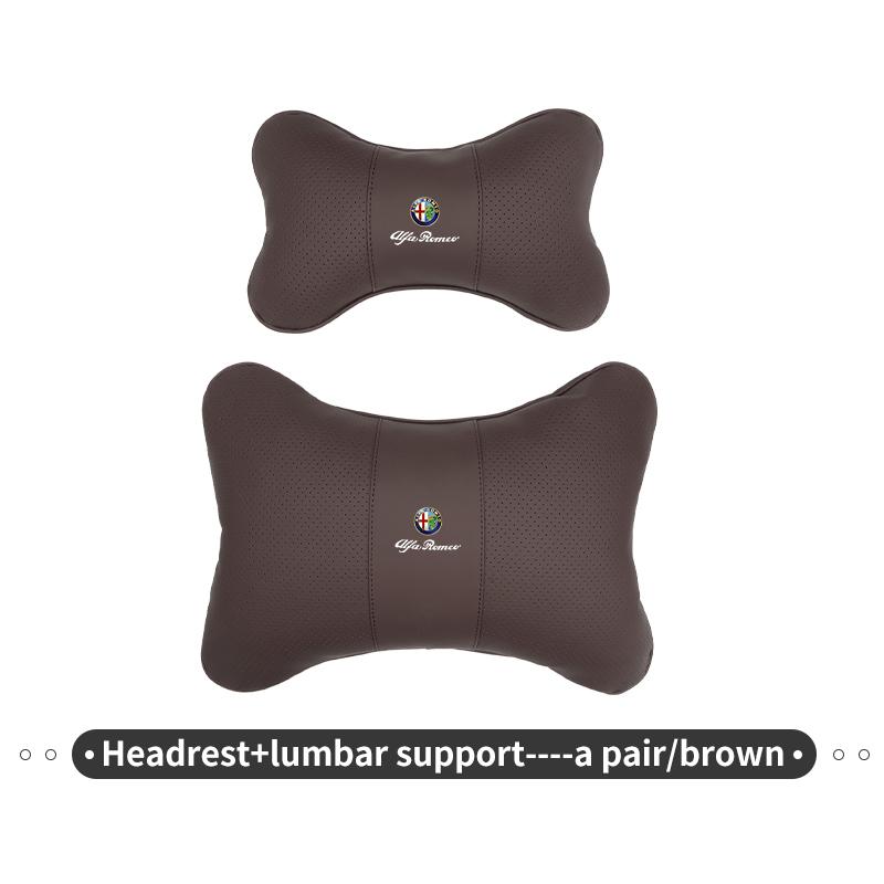 Car Headrest Neck Pillow Lumbar Support Cushion Interior Accessories For Alfa Romeo GT Stelvio F1 Brera Volante Tonale GloriaJD3