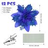Creative Floral Arrangement with Blue Poinsettias Set of 12 Pieces