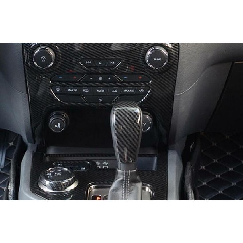 1PCS Gear Shift Knob For Ford Ranger 2015-2018 Carbon Fiber Shifter Lever Trim