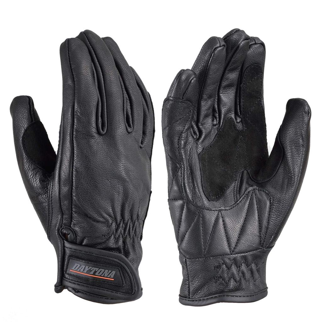 Daytona Motorcycle Leather Standard Size 76376 Gloves, (Goatskin), Spring/Summer/Autumn/Winter, Gloves, Black, L,