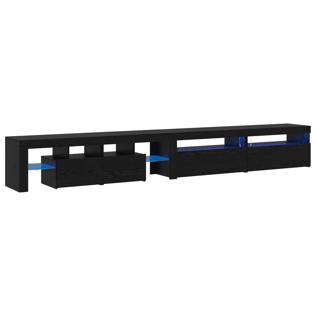 TV Cabinet Set 3 pcs Black Oak Effect 290 x 36.5 x 40 cm