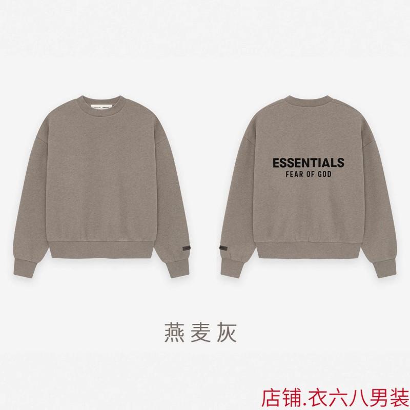 Unisex Oversized Cotton Fleece-Lined Crewneck Sweatshirt With Letter Print Fall Winter