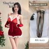Erotic underwear women's sexy plush suspender nightdress short skirt Christmas dress battle robe passion free uniform suit