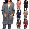 Women's  And Winter Loose Solid Color Stitching Long-sleeved V-neck Single-breasted Pockets Plush Coat