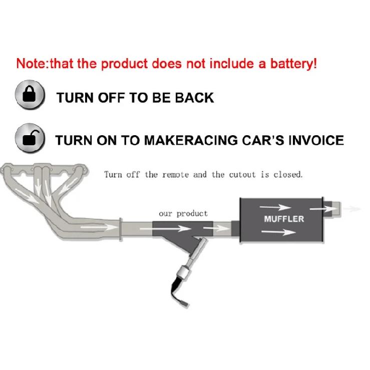 2 2.25 2.5 2.75 3 Inch Stainless Steel Y Pipe Electric Exhaust Cutout Downpipe – Exhaust Bypass Valve with Switch Button