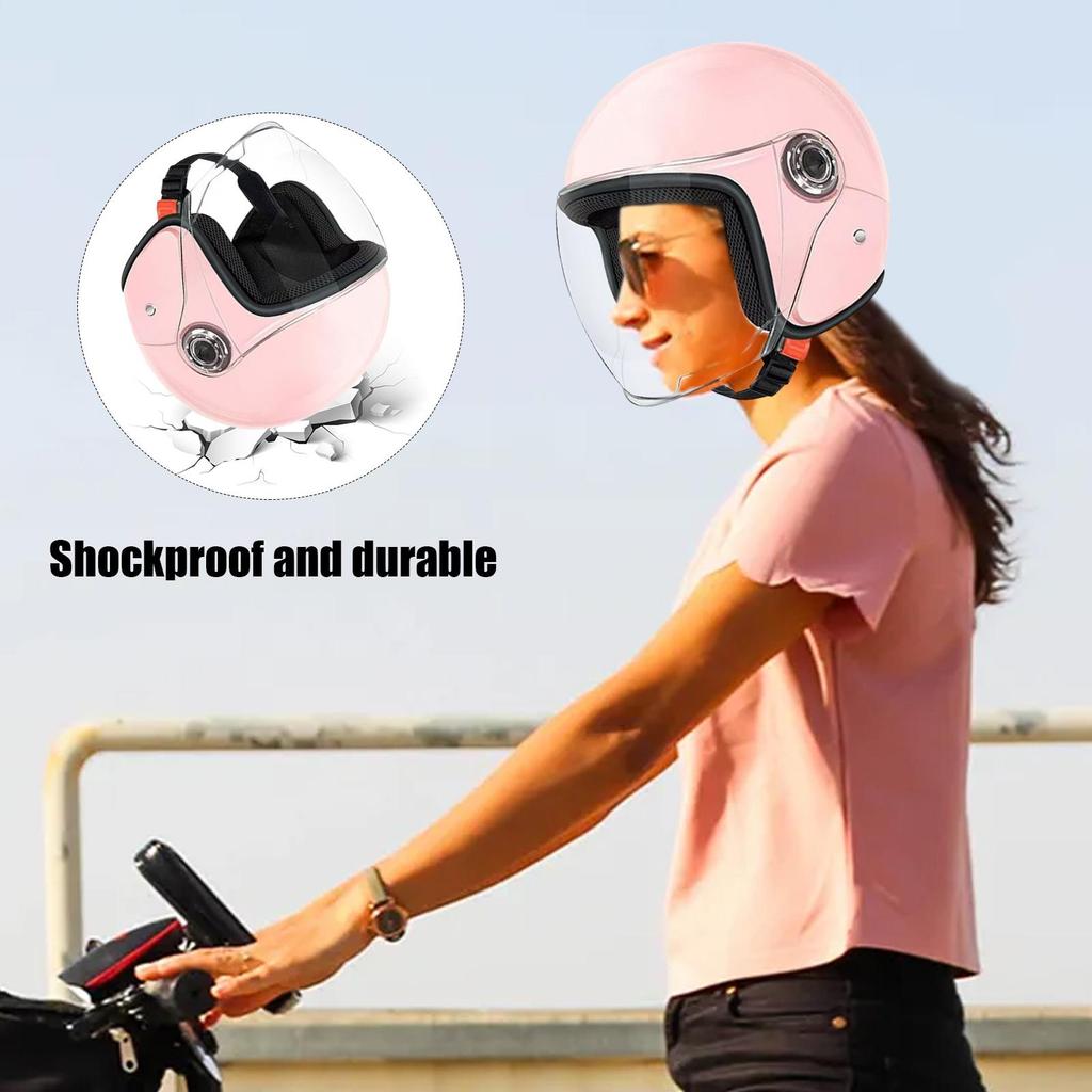 Lightweight Motorcycle Helmet Open Face Motorcycle Helmet Protective Gear Breathable Headgear With Visor For Men Women Commuting