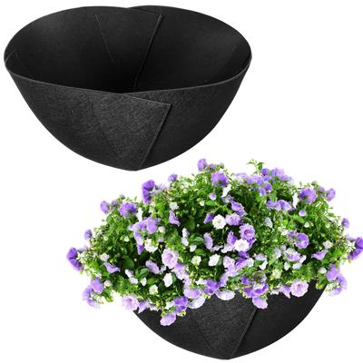 Hanging Fabric Plant Basket Liner Felt Planter Pad Outdoor Indoor Hanging Grow Bag Black 2 Pack