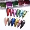 12 цветов металлического порошка пигмент для ногтей голографическое зеркало металлическая мелкая втирка на ногтях пыль блестки УФ-гель лак украшение для ногтей