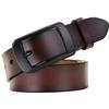 Womens Genuine Leather Belt With Square Pin Buckle Slim 2.8cm Width Retro Minimalist Waistband Jeans Office Wear