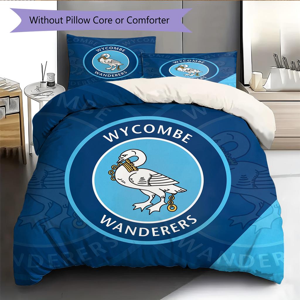 Wycombe Wanderers Комплект постельного белья с узором Одеяло Домашний декор Подарок (1 пододеяльник + 2 наволочки без наполнителя)