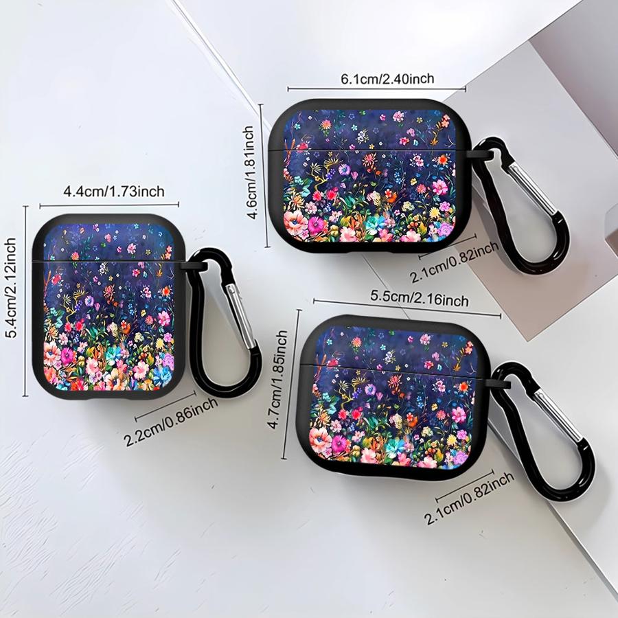 Мягкие чехлы для наушников Чехол для Airpods 4 3 Pro3 Pro2 2 Pro 1 Цветная цветочная живопись