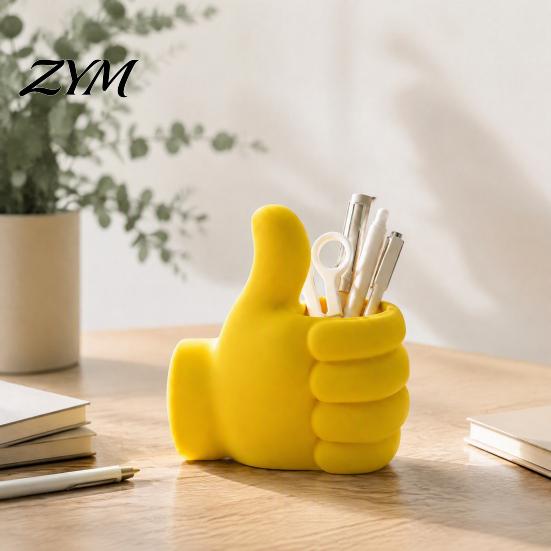 Creative Pen Cup for Office 3D Printed Thumbs?Up Holder, Funny Gesture Shaped Desk Organizer, Macaron Color Organizer Pencil Cup, Cute Desktop
