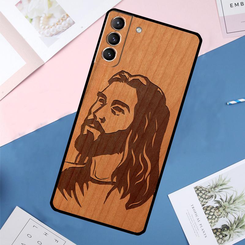 Деревянный чехол Будда Иисус Гваделупский для Samsung Galaxy S24 Ultra S21 S22 S23 S25 Ultra S9 S10 Plus S20 FE S25 FE Задняя крышка