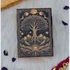 Celestial Tree of Life Journal Vintage Lock Diary with Moon Phases | Handmade Spellbook, Grimoire, Witchcraft Notebook, Book of Shadows