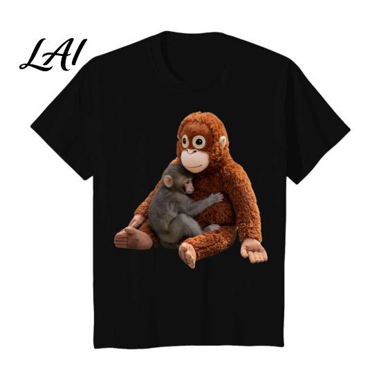 Men Monkey Punch T-Shirt Team Round Neck Short Sleeve Loose Fit Casual