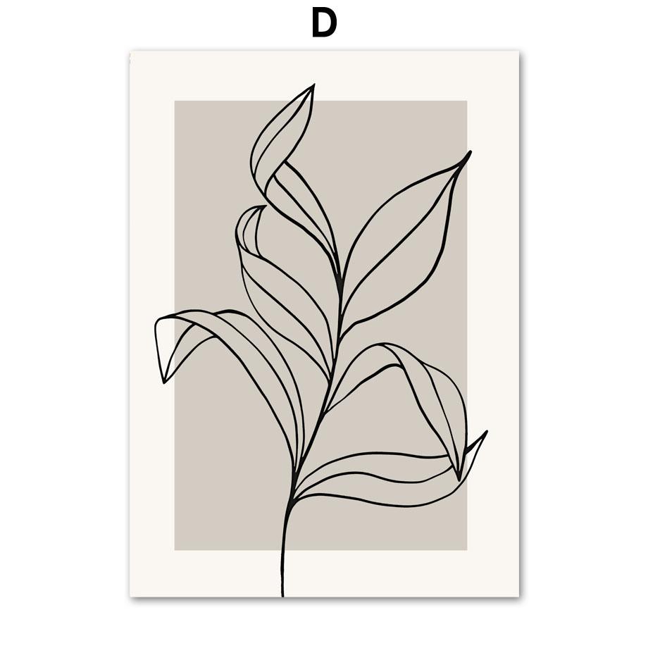 Абстрактные Бохо Радуга Ваза Растение Лист Линия Плакаты И Принты Холст Картина Скандинавские Настенные Картины Для Декора Гостиной